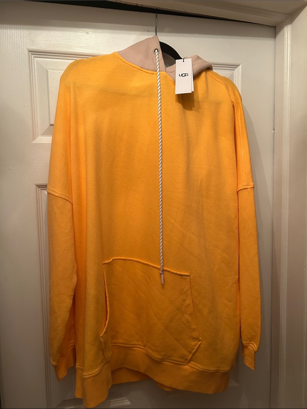 UGG Men's Bright orange and tan Hoodie with Contrast Drawstring